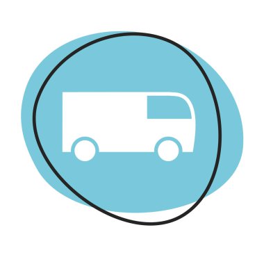 Beyaz simgeli mavi ağ düğmesi: Teslimat