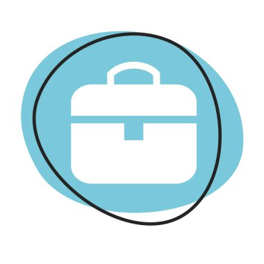 Beyaz simgeli mavi web düğmesi: Evrak çantası