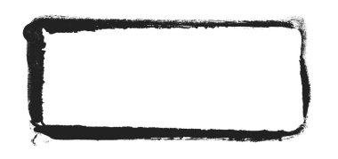 Grunge boya fırçası çerçevesi siyah renkte