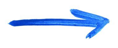 Mavi renkte fırça okunu boya - Sketch