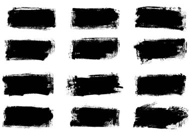 Siyah renkli kirli fırça desenleri