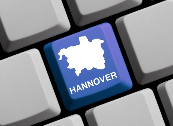 Számítógép billentyűzet - Hannover német körvonalát — Stock Fotó