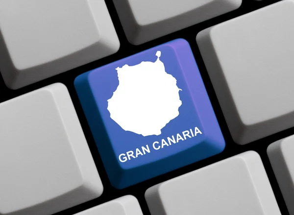 Computer Keyboard - Outline of Gran Canaria german — Stock Photo, Image