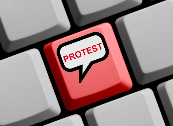 Computer Keyboard - Protest — Stock Photo, Image