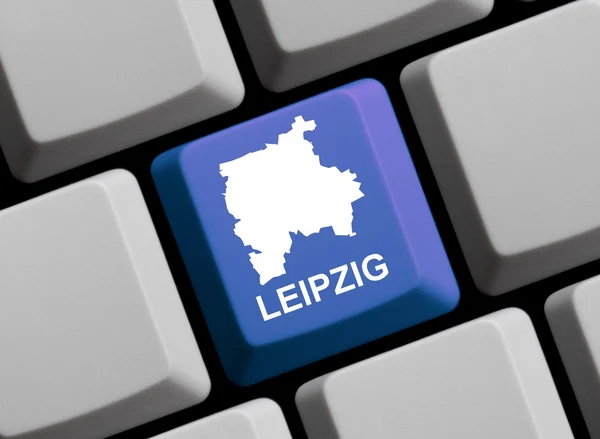 Computertastatur - umriss von leipzig deutsch — Stockfoto