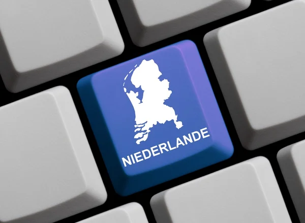 Computer Keyboard - Outline of the Netherlands german — Stock Photo, Image