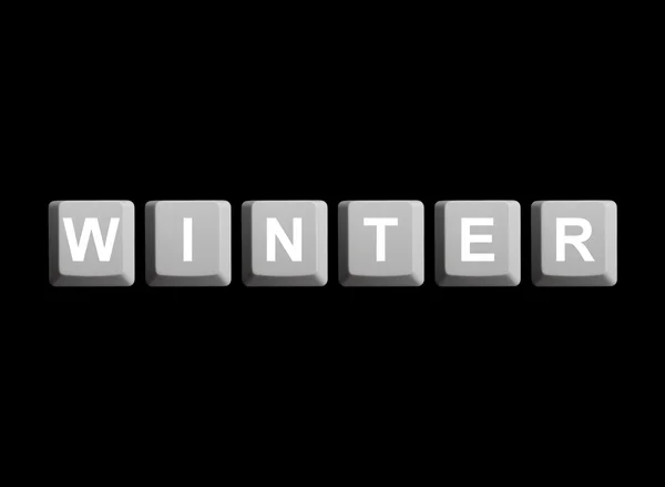 Toetsenbord van de computer op zwart: Winter — Stockfoto