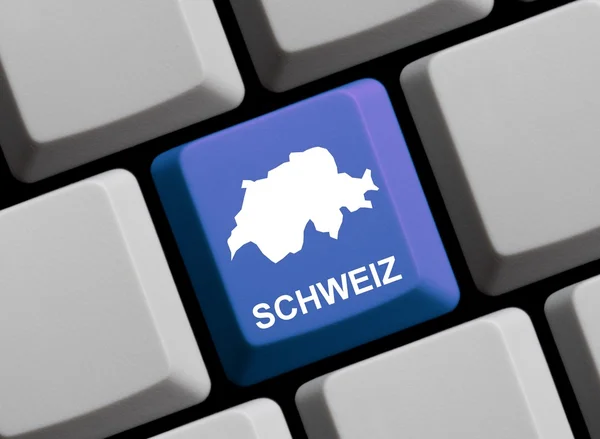 コンピューターのキーボード - スイス連邦共和国のドイツ語の概要 — ストック写真