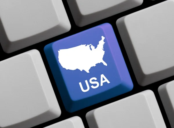 Computer Keyboard - Outline of USA — Stock Photo, Image