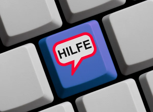 Tastatur mit Sprechblase: Hilfe Deutsch — Stockfoto