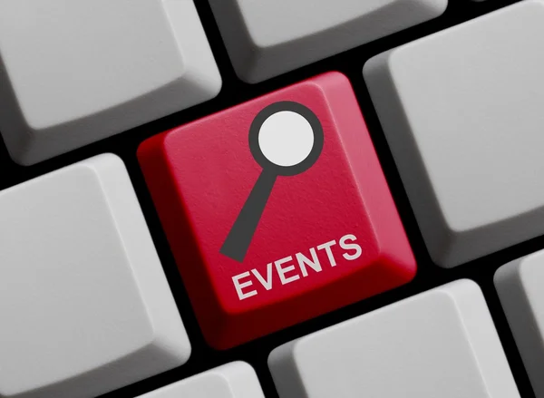 Computer Keyboard: search for Events — Stock Photo, Image