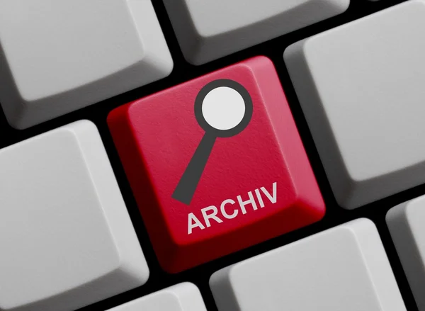 Počítačová klávesnice: hledání archiv německy — Stock fotografie
