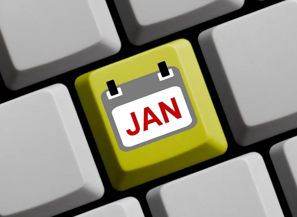 Январь месяц онлайн — стоковое фото