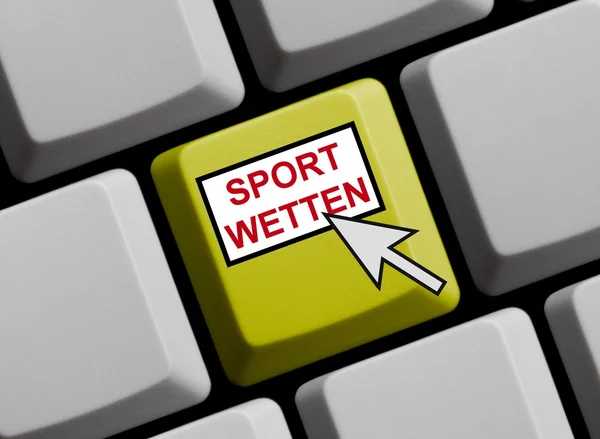 Gele toetsenbord - Duits online wedden op sport — Stockfoto