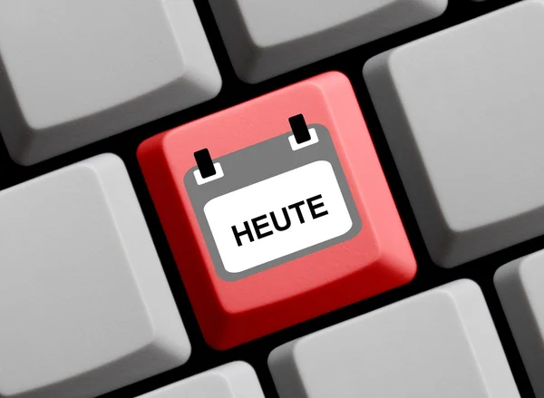 Computer Keyboard: Today german — Stock Photo, Image
