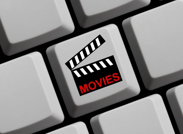 Clapperboard: Movies online — Stock Photo, Image