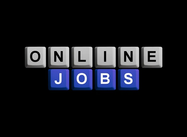 Chaves de computador Online Jobs — Fotografia de Stock