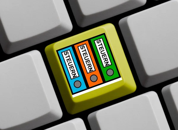 Ordenador teclado Impuestos alemán —  Fotos de Stock