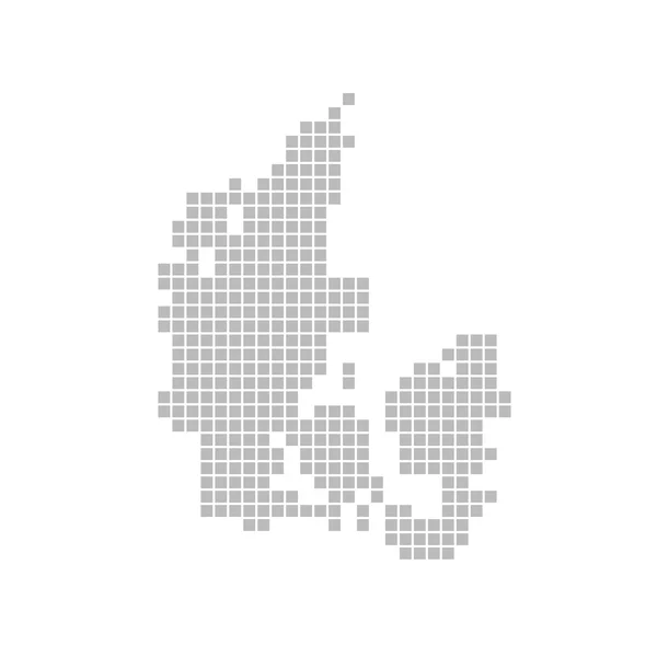 Map of Denmark - grey dots — Stock Photo, Image
