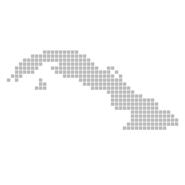 Карта Кубы - серые точки — стоковое фото