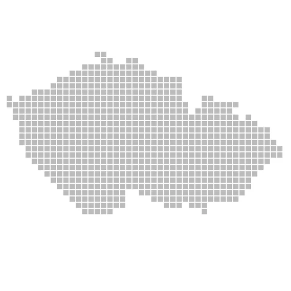 Karta över Tjeckien - grå prickar — Stockfoto