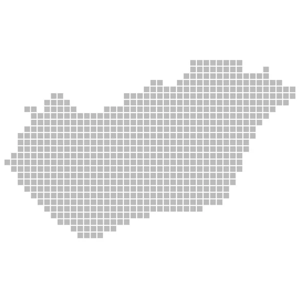 Mapa Maďarsko - šedé tečky — Stock fotografie
