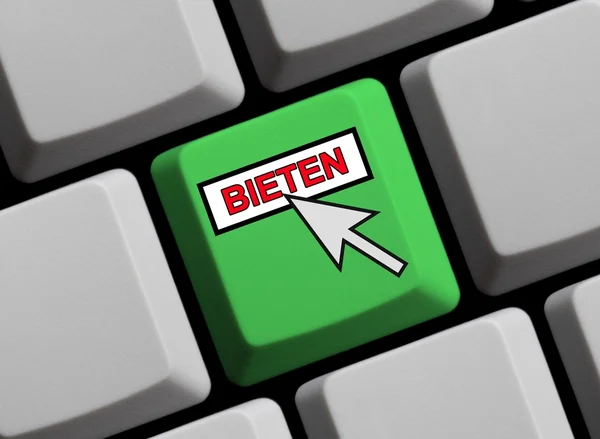 Ordenador teclado puja alemán —  Fotos de Stock