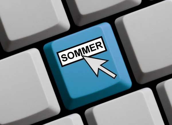 Computer Keyboard Summer german — Stock Photo, Image