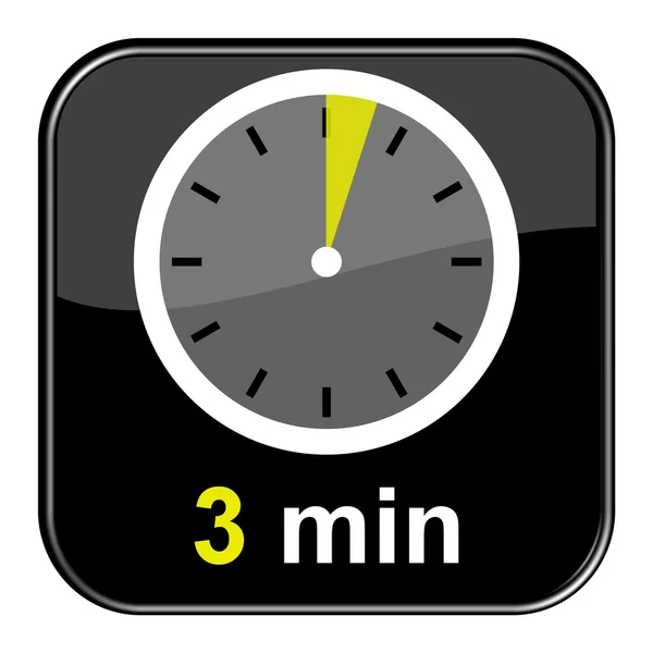 Stopwatch Button 3 minutes — Stock Photo, Image