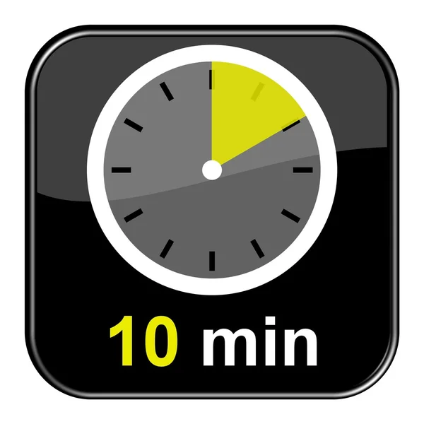 Кнопка секундомер 10 минут — стоковое фото