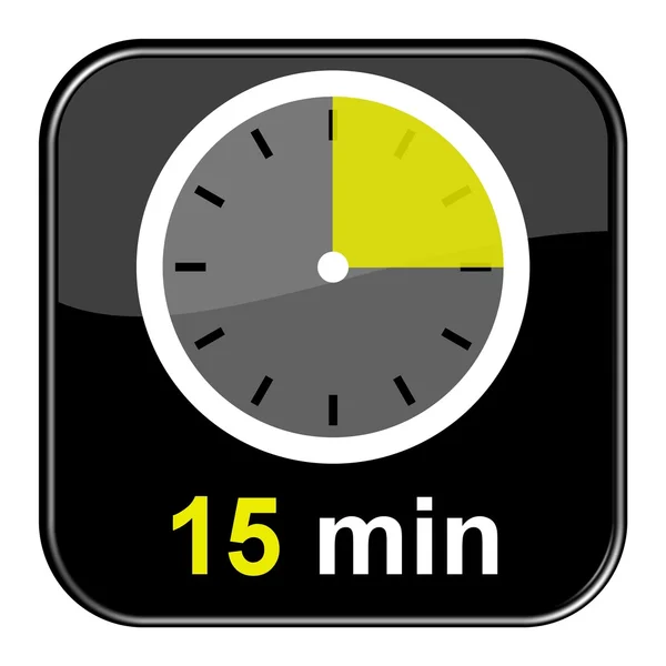 Stopwatch knop 15 minuten — Stockfoto