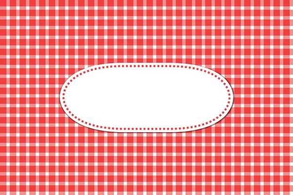 Greeting card red white tablecloth — Stock Photo, Image