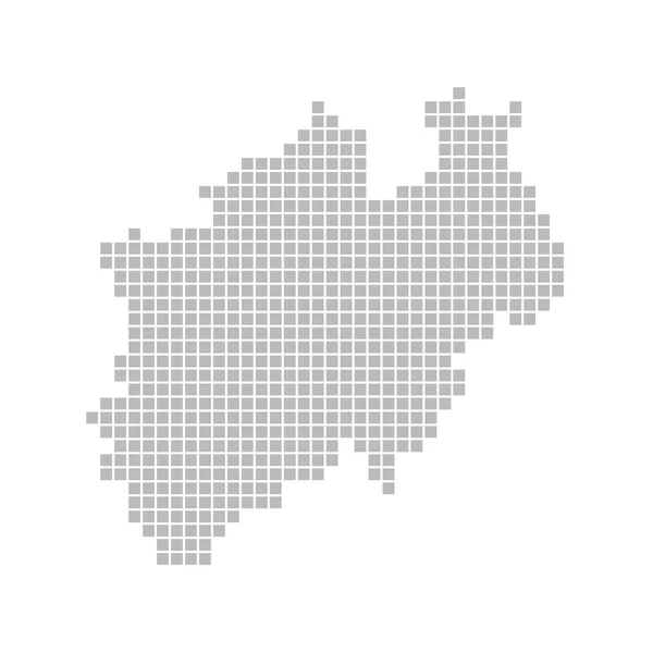 Pixel mapa germane federální stát Nordrhein-Westfalen — Stock fotografie