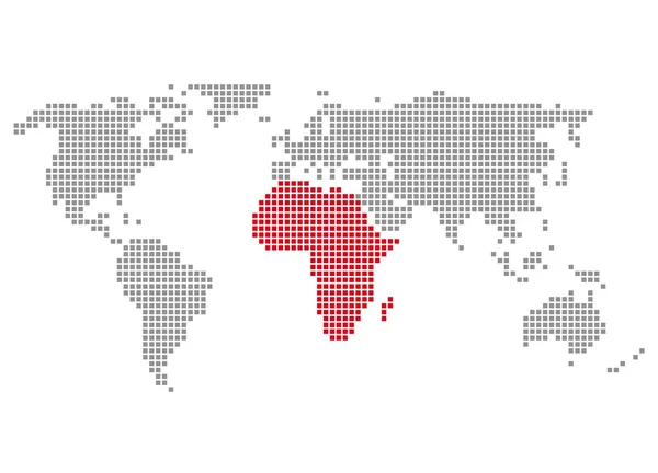 Pixel World map Africa — Stock Photo, Image