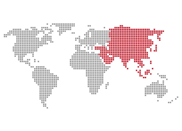 Карта мира пикселей Азия — стоковое фото