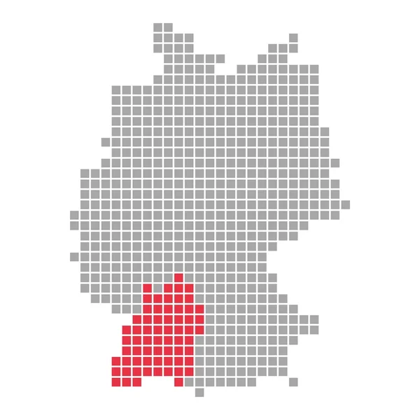 Carte pixel Allemagne - État fédéral Baden-Wuerttemberg — Photo