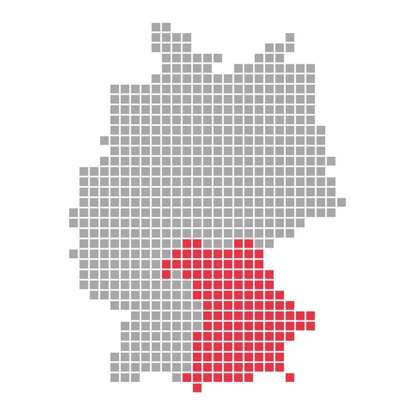 Pixel karta Tyskland - förbundsstaten Bayern — Stockfoto