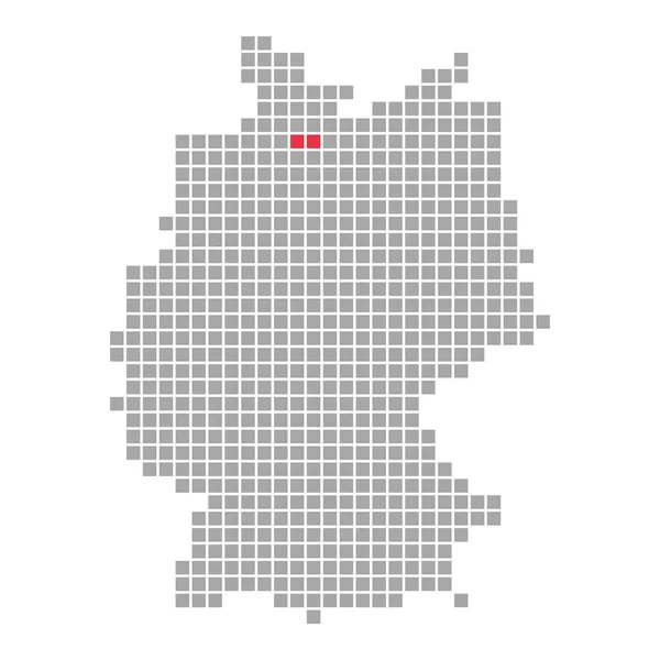 Mapa do pixel Alemanha - Estado Federal de Hamburgo — Fotografia de Stock