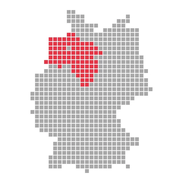 Carte Pixel Allemagne - Etat fédéral Niedersachsen — Photo