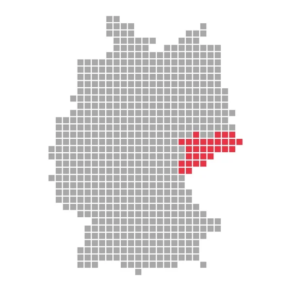 Pikseli mapę Niemcy - kraj związkowy Saksonia — Zdjęcie stockowe