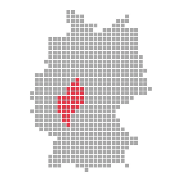 Pixel karta Tyskland - Bundesland Hessen — Stockfoto