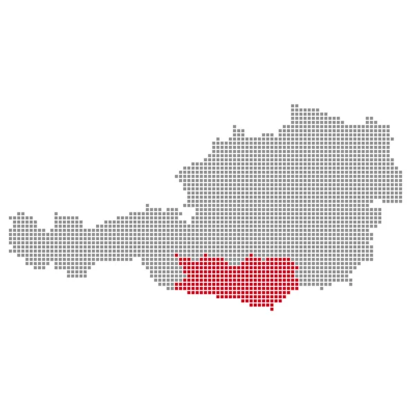 Mapa Rakousko - Korutany okres — Stock fotografie