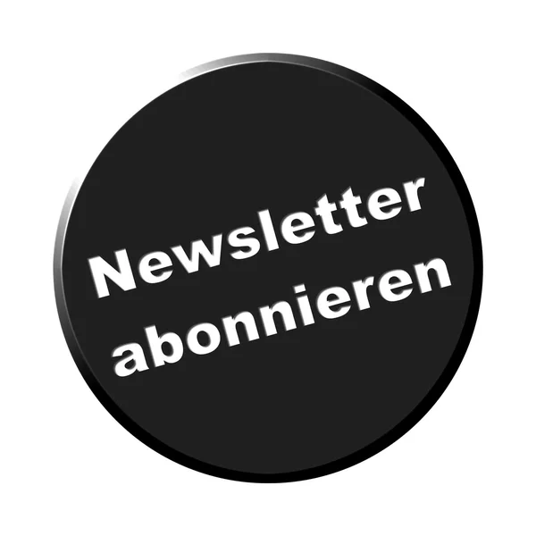 Round Button Subscribe Newsletter german — Stock Photo, Image