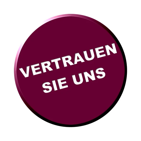 Bouton rond Faites-nous confiance allemand — Photo