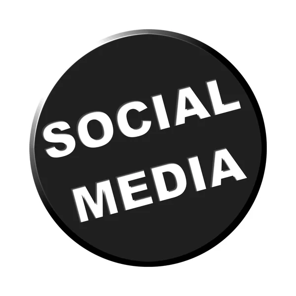 Bouton rond Médias sociaux — Photo