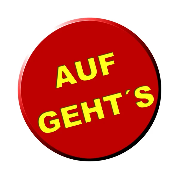 Botón redondo Vamos alemán — Foto de Stock