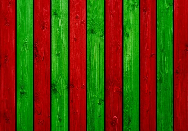 Tablones de madera fondo verde rojo — Foto de Stock