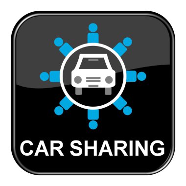 Black Button showing Car Sharing clipart
