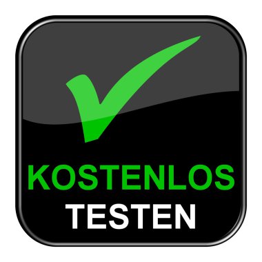 Parlak siyah düğme ücretsiz deneme Almanca