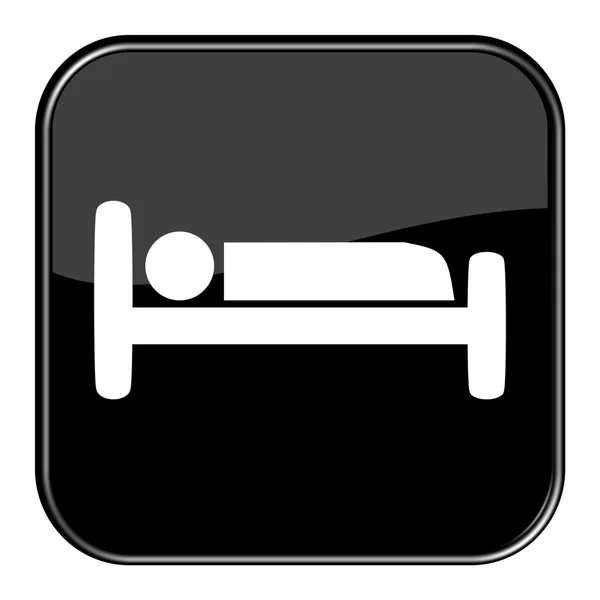 Zwarte knop weergegeven: Bed — Stockfoto